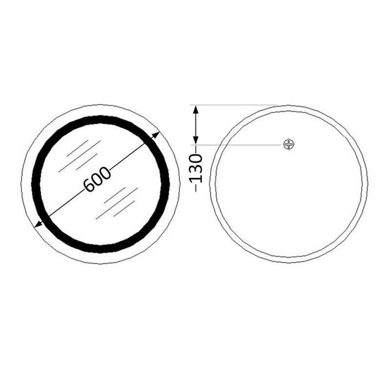 Дзеркало Lidz Aria R600 з LED-підсвіткою Touch, з антизапотіванням, з димером, рег. яскравості LD78LR600 | Зображення 1