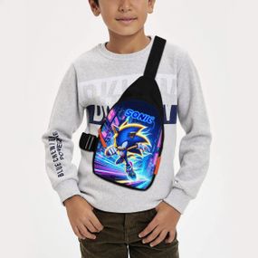 Сумка через плече дитяча Супер Сонік 29х17 см сумка слінг для хлопчика (02209)