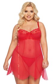Пеньюар - Carla, red - 2XL sexstyle