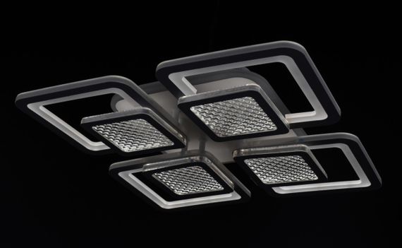 Люстра світлодіодна стельова LED світильник для квартири на стелю лед з пультом 26039 Білий 9х42х42 см. | Зображення 4