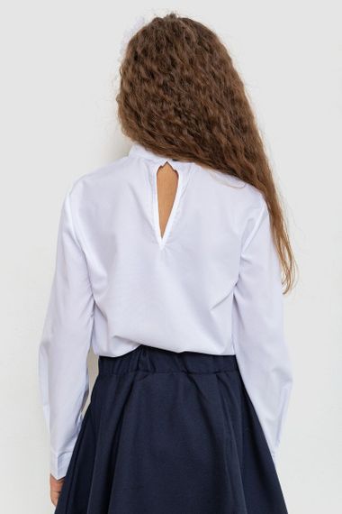 Блуза для дівчаток ошатна, колір біло-синій, 172R025 | Зображення 4