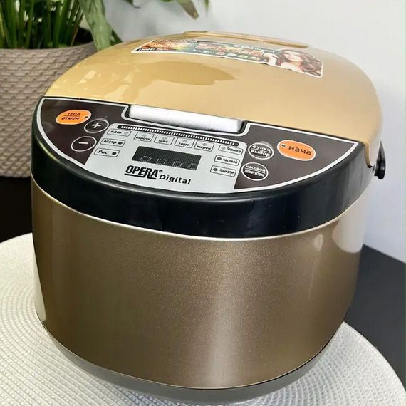 Мультиварка з фритюрницею 1500W, Opera OD-366, Бежевий /  Електрична мультиварка з тефлоновим покриттям | Зображення 7