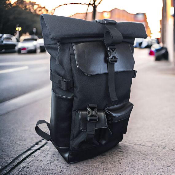 Рюкзак Rolltop мужской женский для путешествий и ноутбука, Ролтоп большой для города | Зображення 4