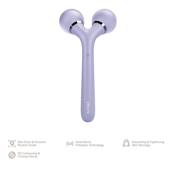 Електронний ультразвуковий ролик для обличчя та тіла GESKE Sonic Facial&Body Roller 4в1 violet | Зображення 1