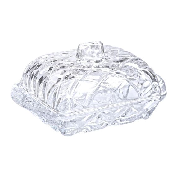 Масленка стеклянная для сливочного масла с крышкой 16.5х10.5х8 см подставка для сливочного масла HP-YH-45 | Зображення 2