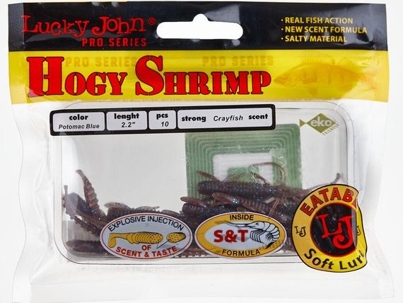 Виброхвосты съедобные искусственные LJ Лаки Джон Pro Series HOGY SHRIMP 2,2in (05.60)/S19 10 шт в упаковке. | Зображення 1