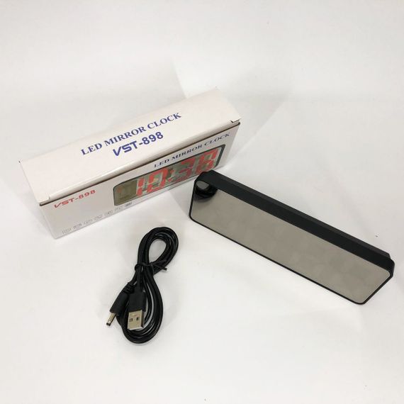 Электронные настольные LED часы от USB VST-898-1 с будильником и термометром, Настольные LED Лед часы | Зображення 7
