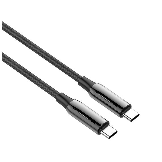 Дата кабель USB-C to USB-C 2.0m (PVC+Aluminum Alloy) (PD Fast Charging 240W) 5А black ColorWay (CW-CBPDCC070-BK) | Зображення 3