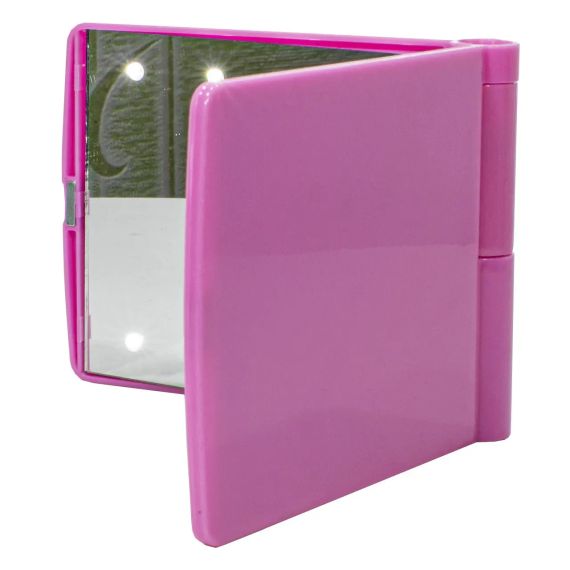 Дзеркало косметичне Travel Mirror Pink з LED підсвічуванням на 8 світлодіодів | Зображення 3