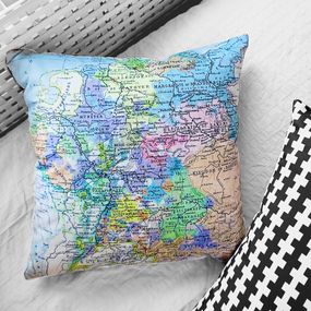 Подушка диванная с бархата Карта 45x45 см (45BP_JOY006)