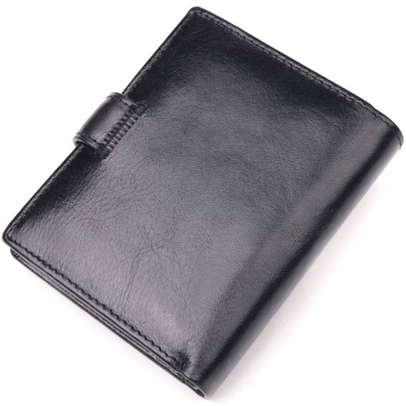 Вертикальный мужской бумажник из натуральной кожи ST Leather 19413 Черный | Зображення 1