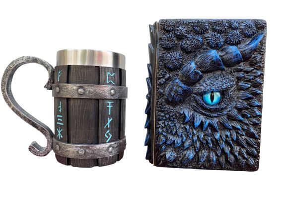 Подарунковий набір Кухоль 3D Скандинавські Руни та Блокнот 3D «Книга тіней і Глубін»