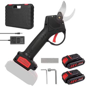 Секатор аккумуляторный в кейсе + 2 аккумулятора 48V / Электрический секатор для обрезки веток, деревьев,