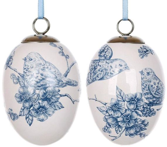 Декоративні великодні підвіски "Птахи" 12 підвісок 7.5см, полістоун