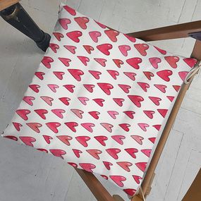 Подушка на стул с завязками Сердечки 40x40x4 см (PZ_23F020)