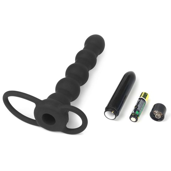 Насадка для подвійного проникнення - Anal Indulgence Collection Vibrating Rock Balled Double Prober Sex Aura | Зображення 7