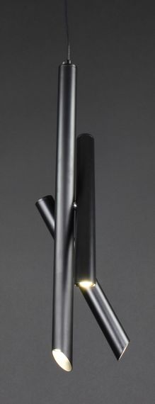 Люстра світлодіодна підвісна LED світильник для квартири на стелю лед 27505 Чорний 55-250х10х10 см. | Зображення 2