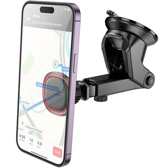 Автотримач Borofone BH125 Roman magnetic (center console) Black / Red | Зображення 4