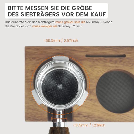 Станція темпінгу кави еспресо 51 мм 54 мм, дерев'яна для трамбування портафільтра для аксесуарів бариста з горіхового дерева | Зображення 6