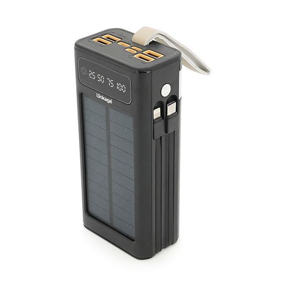 Power bank Linkage LKP-46, Solar 30000mAh, 22.5W, Кабелi Туре-С+Lighting, 0.70 kg, Black, Box | Зображення 3
