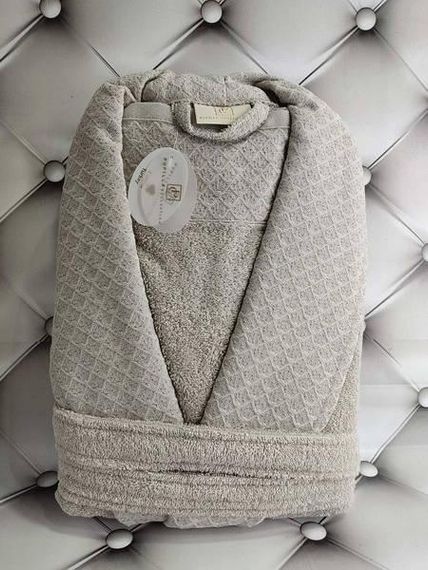 Халат мужской+полотенце (50х90см) Pupilla Mila Bej Махра