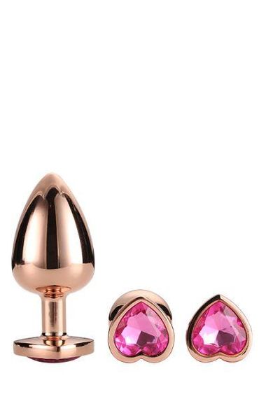 Dt21792 набір анальних пробок GLEAMING LOVE ROSE GOLD PLUG SET sexstyle | Зображення 3