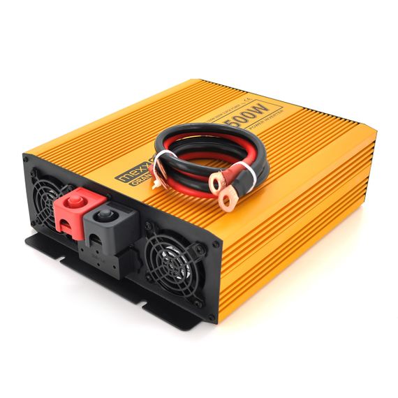 Інвертор напруги Mexxsun MXSPSW-1500, 12V/220V, 1500W з правільною синусоїдою, 2 Shuko, клемні дроти, Q4 | Зображення 1