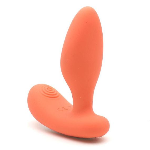 Вібропробка і масажер простати 2-в-1 KISTOY Gordon Orange з пультом ДК, гнучка ніжка | Зображення 1