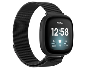 Миланский сетчатый ремешок Primo для часов Fitbit Versa 3 / Fitbit Sense - Black L