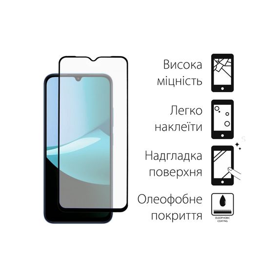 Скло захисне Dengos Full Glue Xiaomi Redmi 15C Black (TGFG-414) | Зображення 1