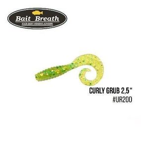 Силіконова приманка, Їстівний силікон Bait Breath Curly Grub 2,5" (12шт) (Ur200 Chartreuse)