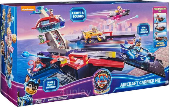 Ігровий набір Spin Master Paw Patrol Mighty Movie Aircraft Carrier Штаб-квартира авіаносець Щенячий Патруль | Зображення 1