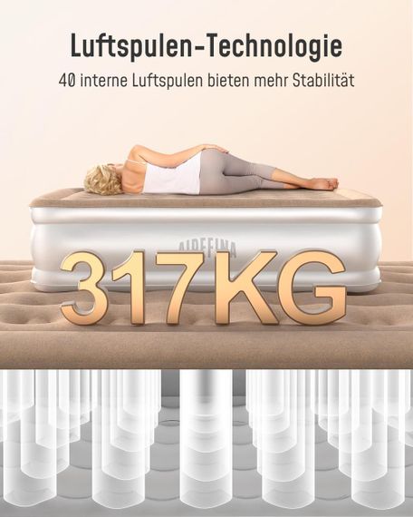 Самонадувне ліжко з вбудованим насосом, надувний матрац для дому для двох, кемпінгу 203×152×40 см до 295 кг двуспальний | Зображення 3