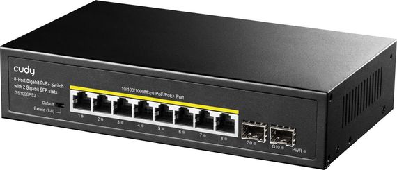 Комутатор Cudy GS1008PS2, 8-Port Gigabit PoE+ Switch with 2 Gigabit SFP slot 120W