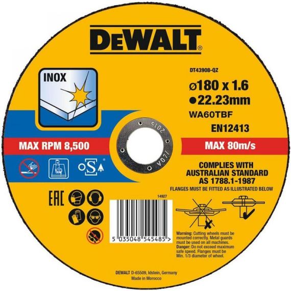 Коло відрізне EXTREME 180х1.6х22.23 мм DeWALT DT43908