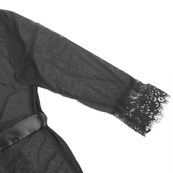 Халатик Star Night с узорами и поясом, черный, XS-S sexstyle | Зображення 5