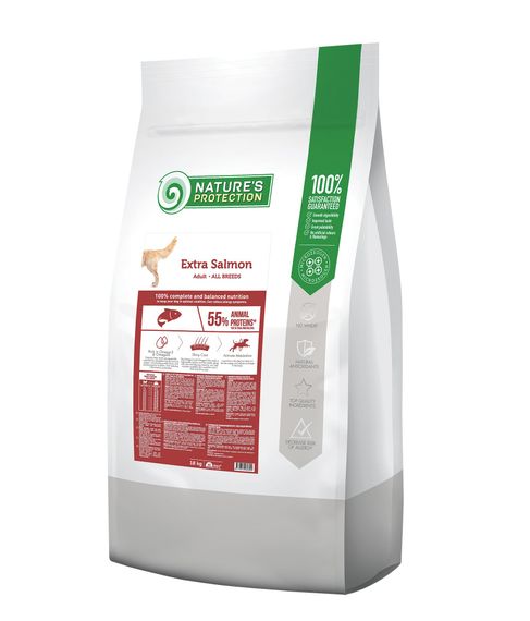 Корм Nature Protection Extra Salmon Adult All Breeds сухий з лососем для дорослих собак 18 кг