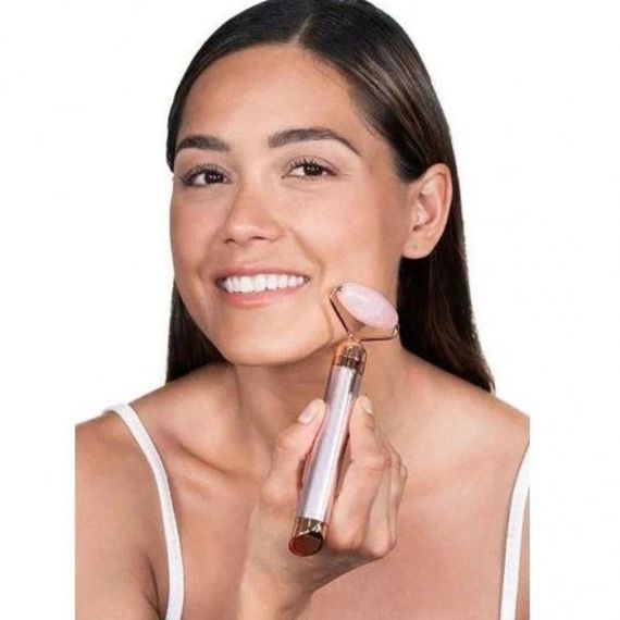 Масажер ролик електричний для особи Facial Roller Massager. Колір бежевий FO-17 | Зображення 2