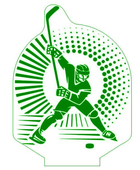 Акриловый светильник-ночник Хоккей зеленый tty-n001480