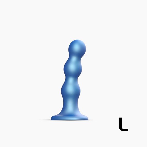 Насадка для страпона Strap-On-Me Dildo Plug Balls Blue Metallic L Sex Aura