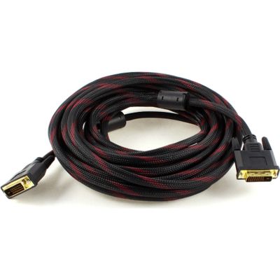 Кабель мультимедийный DVI M to DVI M 5.0m 24+1pin black/red Merlion (YT-DVI(M)/(M)NY/RD-5.0m)