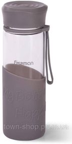 Бутылка спортивная Fissman Sport Line 500мл, стеклянная, серая FN-6399