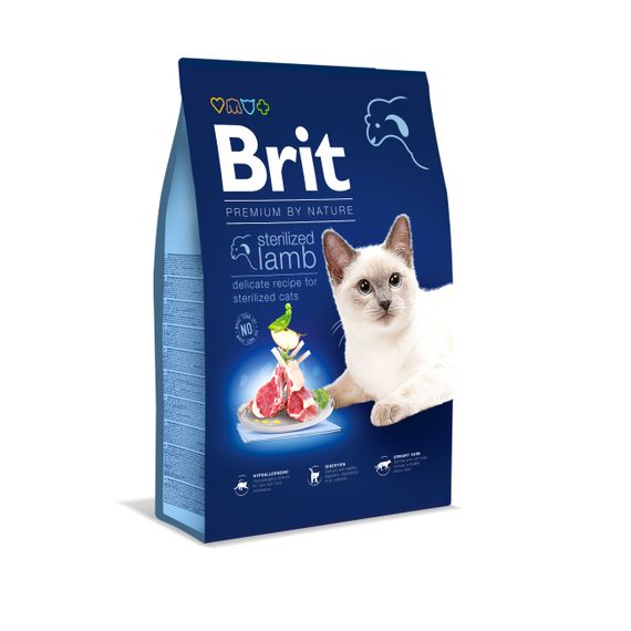 Корм Brit Premium by Nature Cat Sterilized Lamb сухий з ягнятком для дорослих стерилізованих котів 8.0 кг