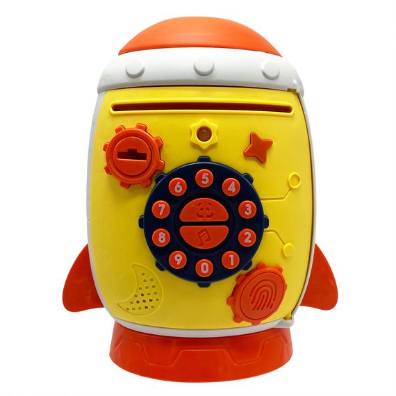 Детский банковский терминал "Ракета" MK 5401 музыка, звуки животных, ключ Желтый