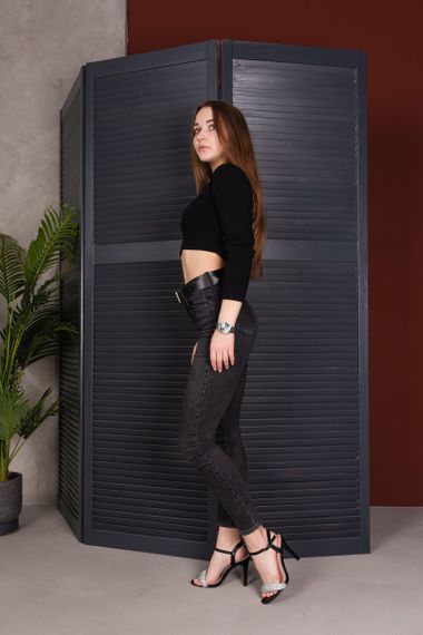 Женские босоножки Fashion Graceful 3971 37 размер 24 см Черный | Зображення 9