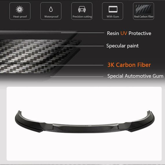 Накладка на передній бампер Lip V2 (для G26 M-Sport, Карбон) для BMW 4 серія G22/23/26 2020- рр | Зображення 3