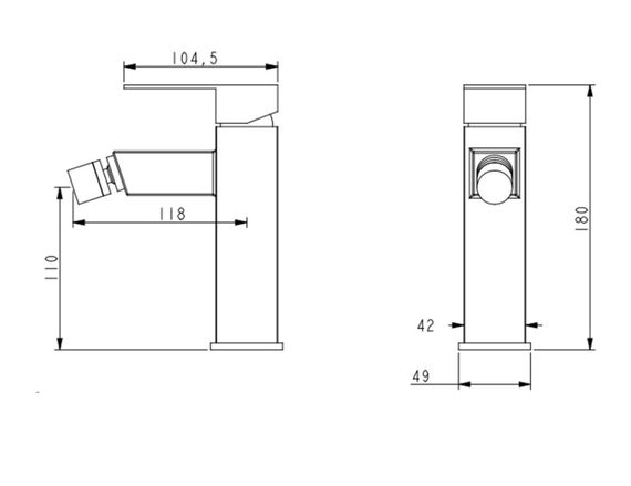 Змішувач для біде Lidz Kubis 001AF, Nickel (k35) LDKUB001AFNKS46097 | Зображення 1