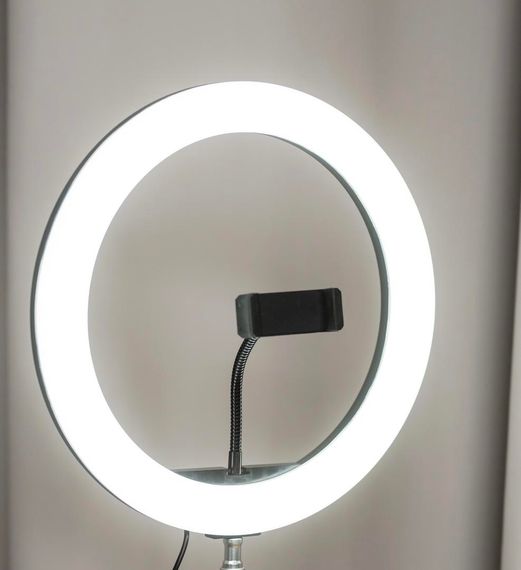 Кольцевая лампа RING FILL LIGHT 26С на штативе  с держателелем телефона | Зображення 1