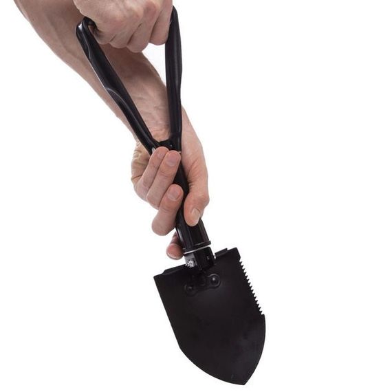Лопата туристична багатофункціональна Shovel 009, міні лопата для кемпінгу, саперна лопата. PE-359 Колір: чорний | Зображення 8