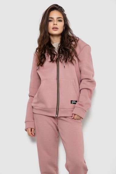 Спортивний костюм жіночий на флісі, колір пудровий, 244R1555 | Зображення 1